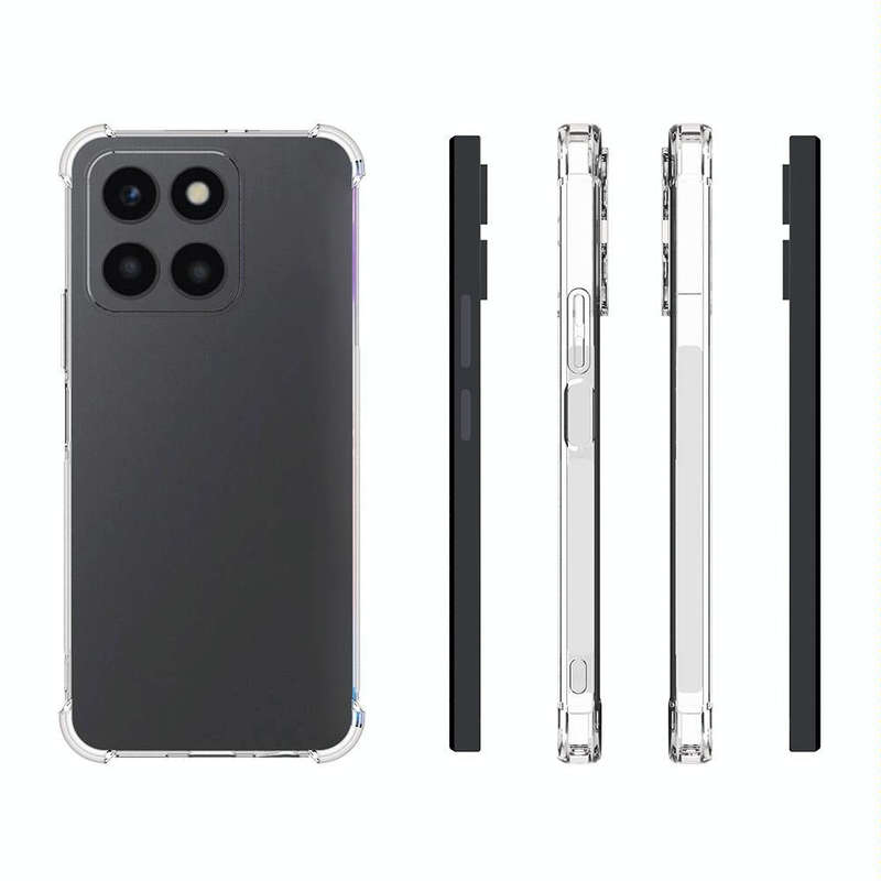 For Honor X6a 4G Shockproof Non-slip Thickening TPU Phone Case(Transparent)