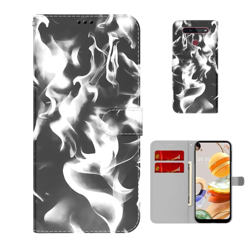 For LG K41S / K51S Cloud Fog Pattern Horizontal Flip Leather Case with Holder & Card Slot & Walle...
