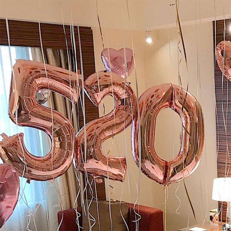 2 PCS 40 Inch Aluminium Foil Number Balloons Birthday Wedding Engagement Party Decor Kids Ball Su...