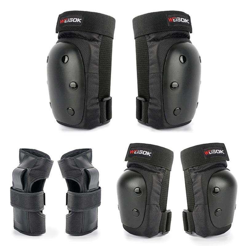 WEISOK 6 in 1 Roller Skating Protective Gear Skating Skate Skateboard Anti-Fall Knee Pads Set, Sp...