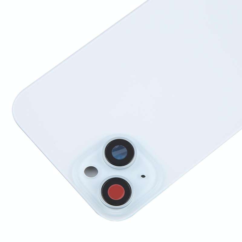 For iPhone 15 Plus Battery Back Cover with Camera Lens Cover + MagSafe Magnet(Blue)