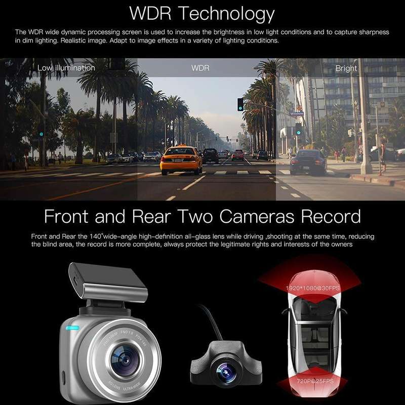 Anytek Q2 Radar Detector FHD 1296P WIFI Video Recorder Cam Dash Camera ADAS LDWS Car DVRS Removab...