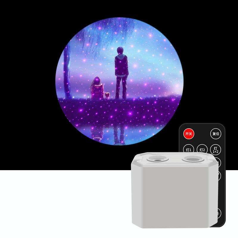 C210 Christmas / Halloween / Tanabata Colorful Laser Star Projection Light LED Night Light(Couple 2)