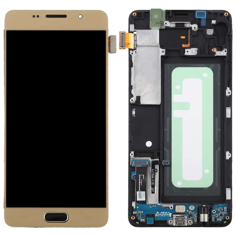 TFT LCD Screen for Galaxy A5 (2016) / A510F Digitizer Full Assembly with Frame (Gold)