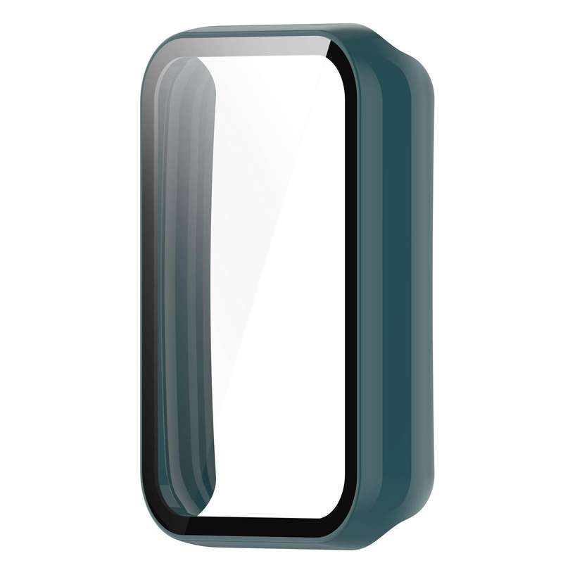 For OPPO Band 2 Tempered Glass Film PC Watch Case(Pine Green)