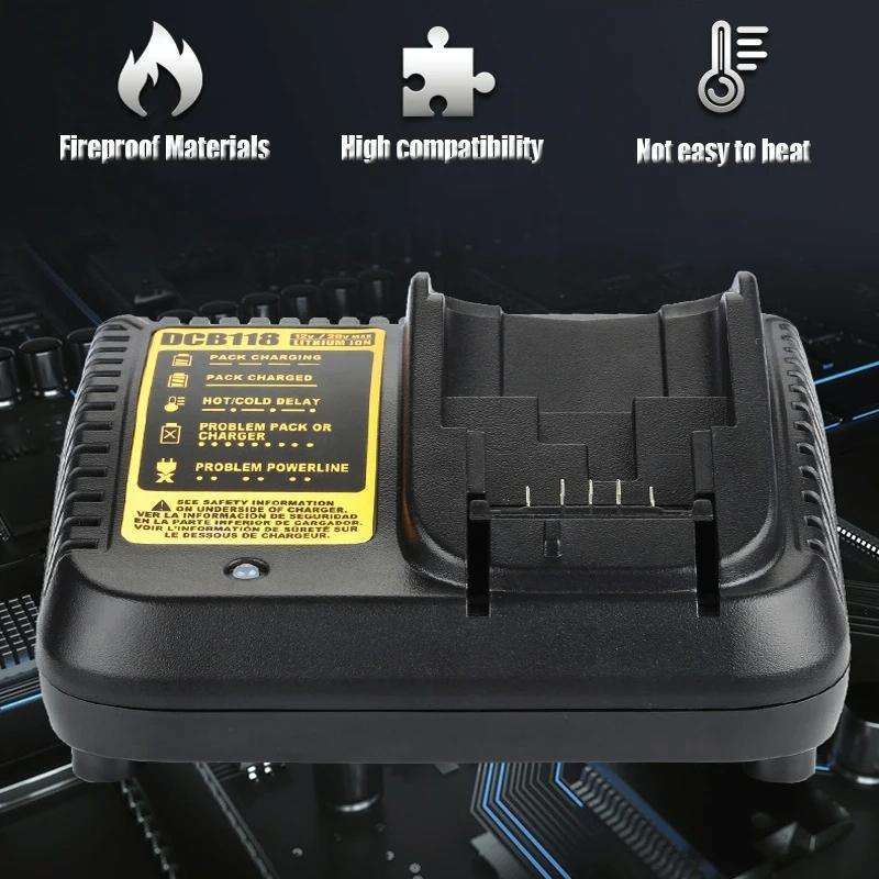 DCB118 For Dewalt 12V-20V Electric Tool Battery Charger, Plug: AU (Black)