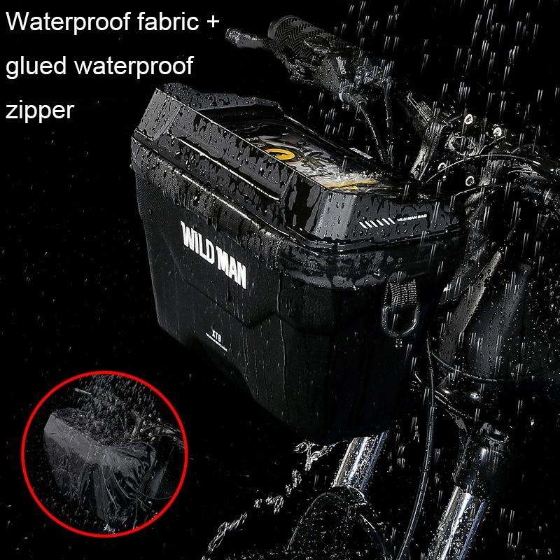 WILD MAN XT8 3L Bicycle EVA Hard Shell Touch Screen Waterproof Head Bag(Black)