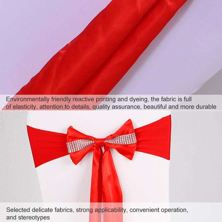 For Wedding Events Party Ceremony Banquet Christmas Decoration Chair Sash Bow Elastic Chair Ribbo...
