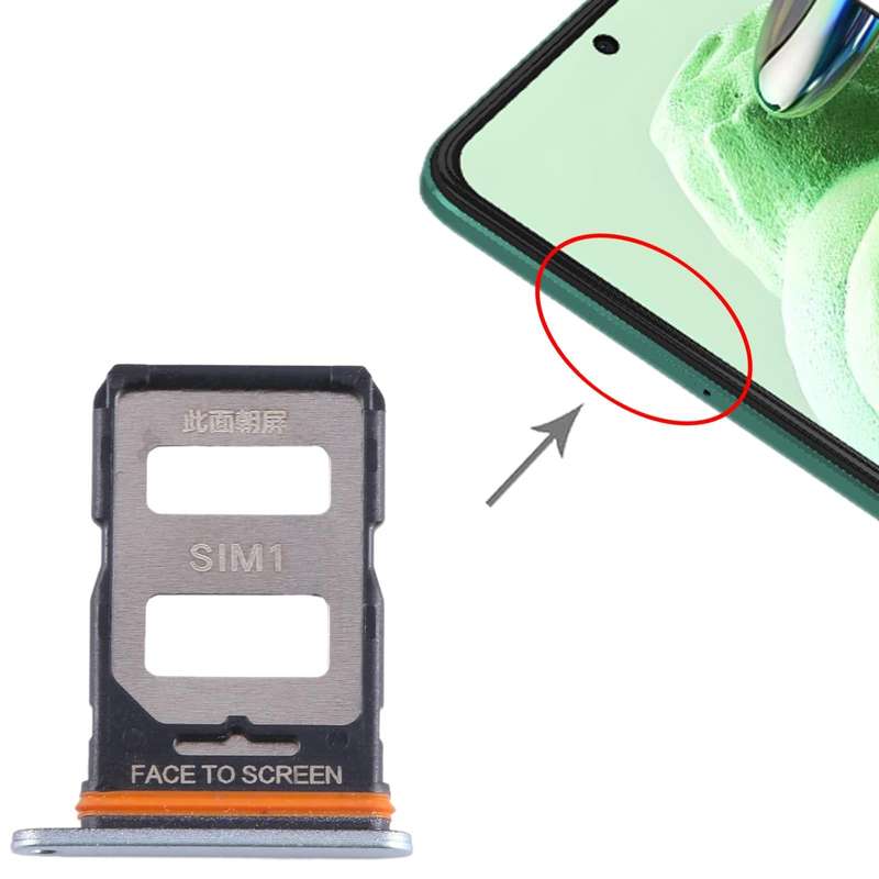 For Xiaomi Redmi Note 12 Turbo SIM Card Tray + SIM Card Tray (Silver)