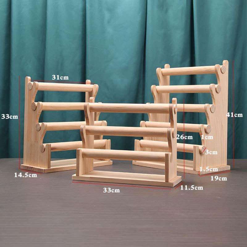 Solid Wood Detachable Jewelry Display Stand Watch Bangle Bracelet Storage Display Rack, Style: Th...