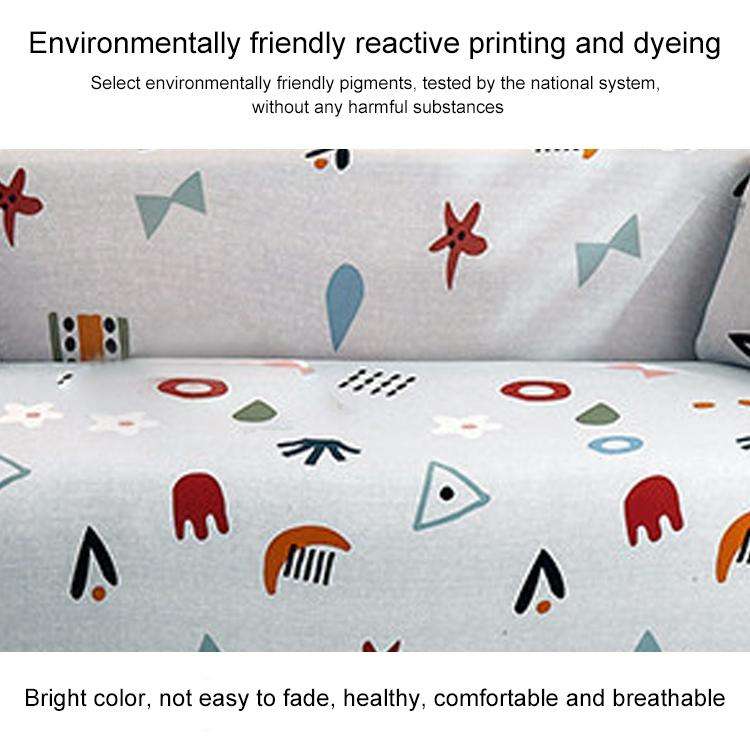 Double Seat Four Seasons Full Coverage Elastic Non-slip Sofa Cover(Hippie Dog)