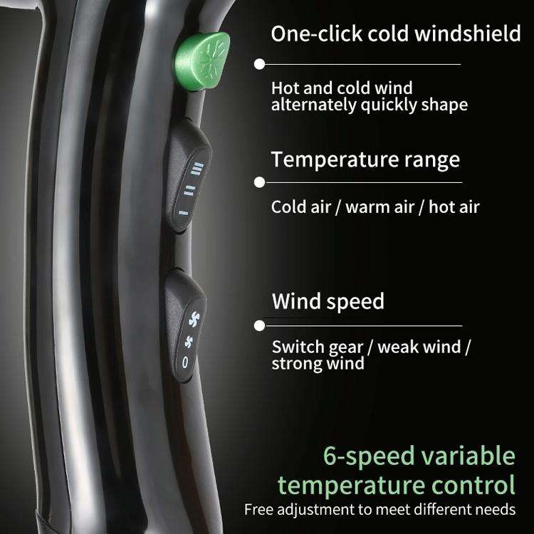 VGR V-406 2200W Negative Ion Hair Dryers with 6 Gear Adjustment, Plug Type: EU Plug
