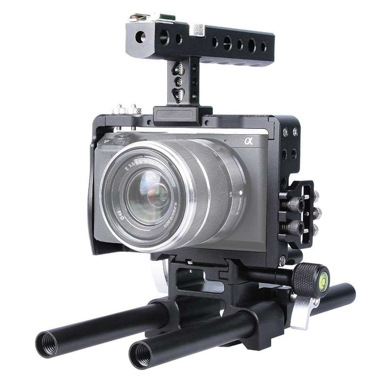 YELANGU YLG0905A Camera Video Cage Handle Stabilizer for Sony A6000/A6300/A6400/A6500(Black)