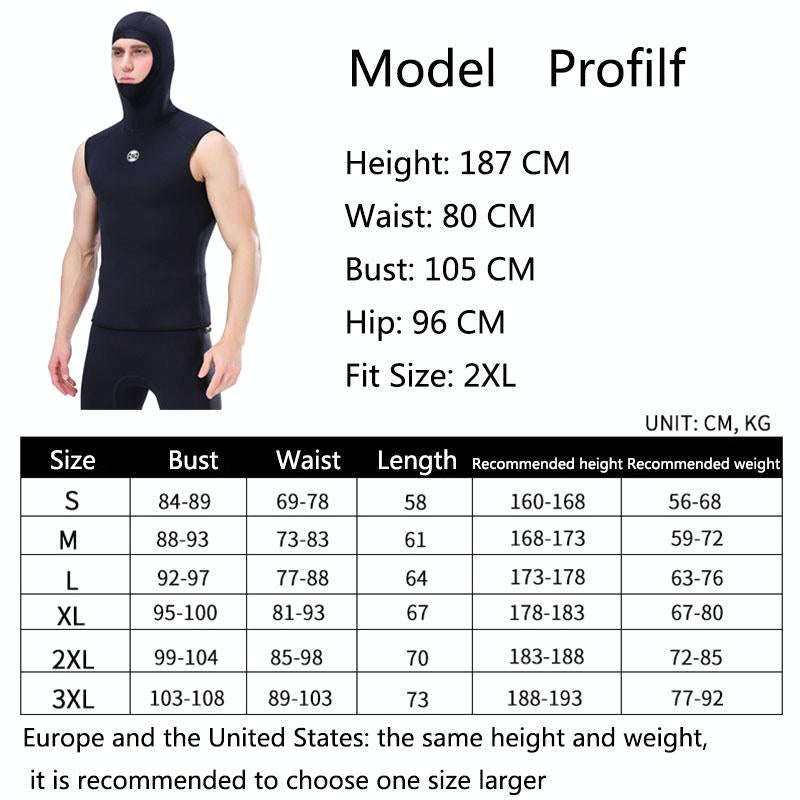 Slinx Hood Keep Warm Surf Diving Vest With Headgear, Size: S(Black)