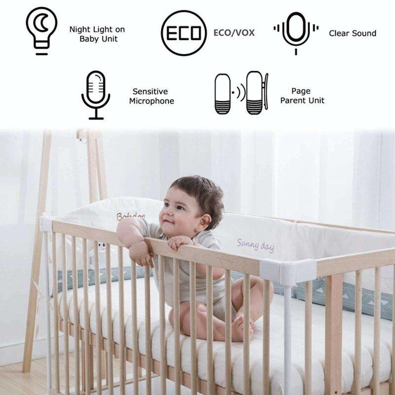 DBM-8 Wireless Audio Two-way Talk Back Baby Monitor, Intercom Sound Alert for Infant(EU Plug)