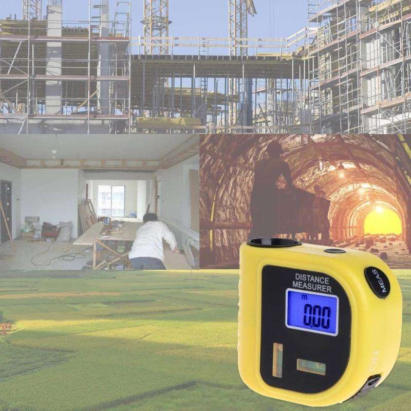 CP-3010 Ultrasonic Distance Measurer with Laser Pointer, Range: 0.5-18m(Yellow)