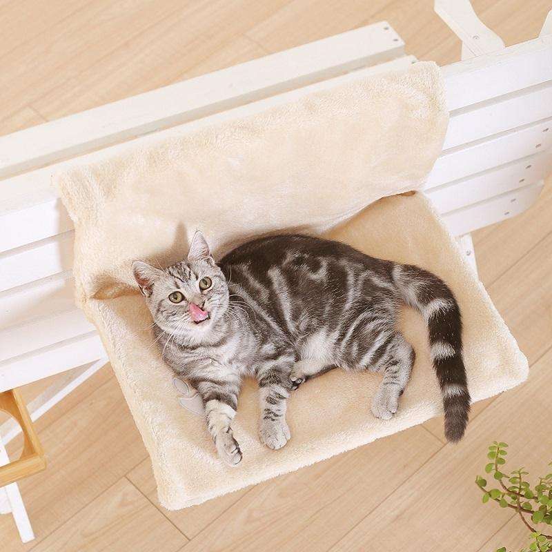 Cat Hanging Hammock Universal Window Sill Nest for All Seasons(Beige)