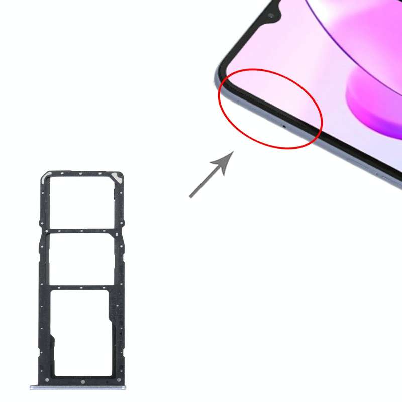 For Realme C31 SIM Card Tray + SIM Card Tray + Micro SD Card Tray (Silver)