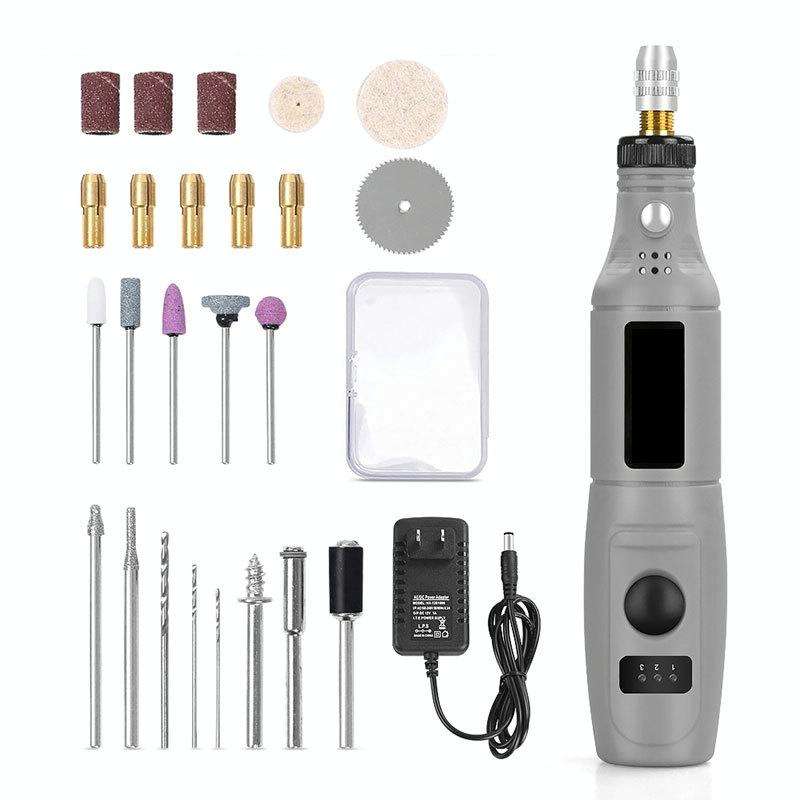 Mini Electrical Engraving Pen Cutting And Polishing Electrical Grinder Tool Set, US Plug(Grey)