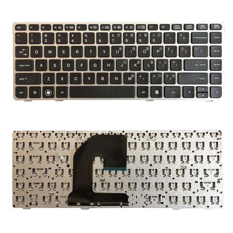 US Version Keyboard with Silver Frame for HP EliteBook 8470B 8470P 8470 8460 8460p 8460w ProBook ...