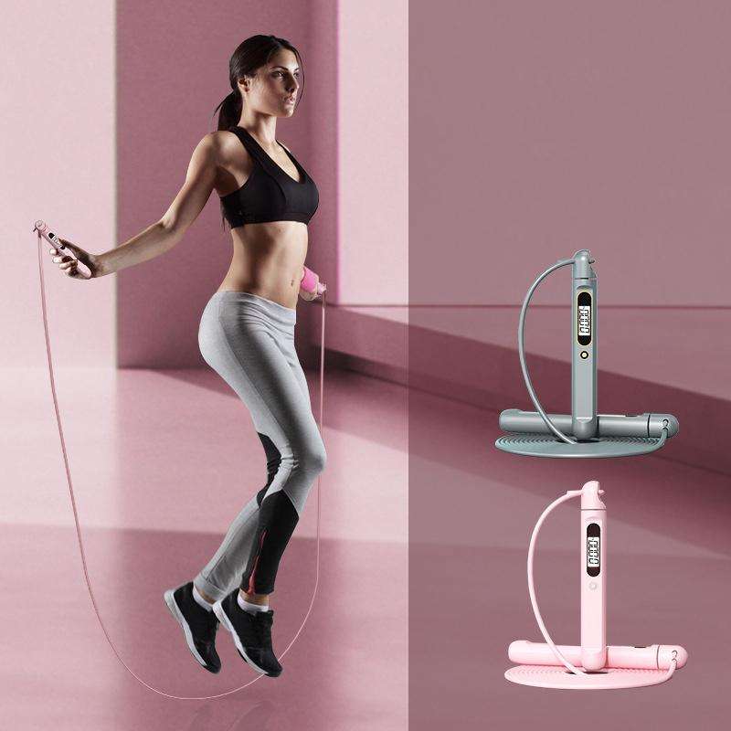 Smart Corded / Cordless Dual-Use Bluetooth APP Counting Skipping Rope(Gray)