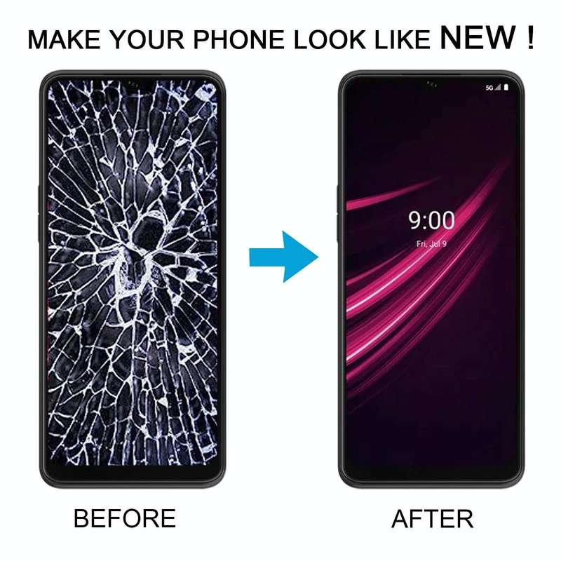 For T-Mobile REVVL V+ 5G LCD Screen Digitizer Full Assembly with Frame (Black)