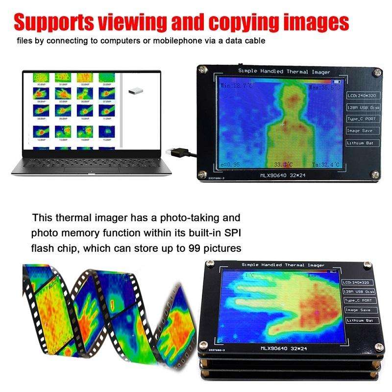 MLX90640 2.8-Inch LCD Digital Infrared Thermal Imaging Inspection Tool