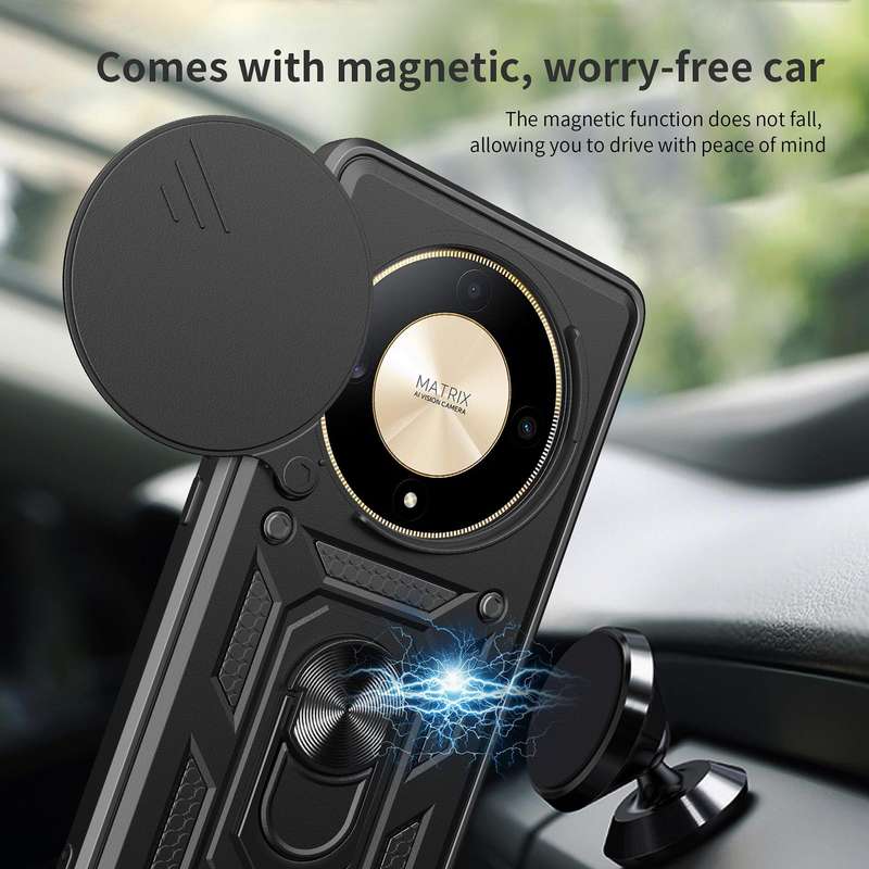 For Honor X9b Sliding Camera Cover Design TPU+PC Phone Case(Silver)