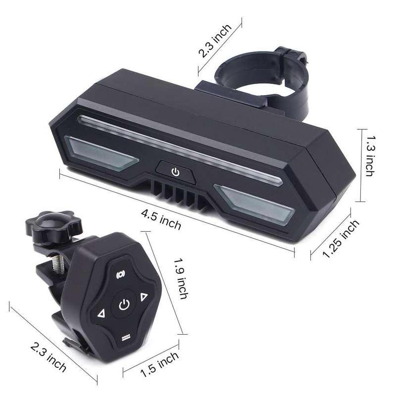 IPX4 85LM Waterproof USB Bicycle Turn Signal Light Rear Light Taillight with Remote Control