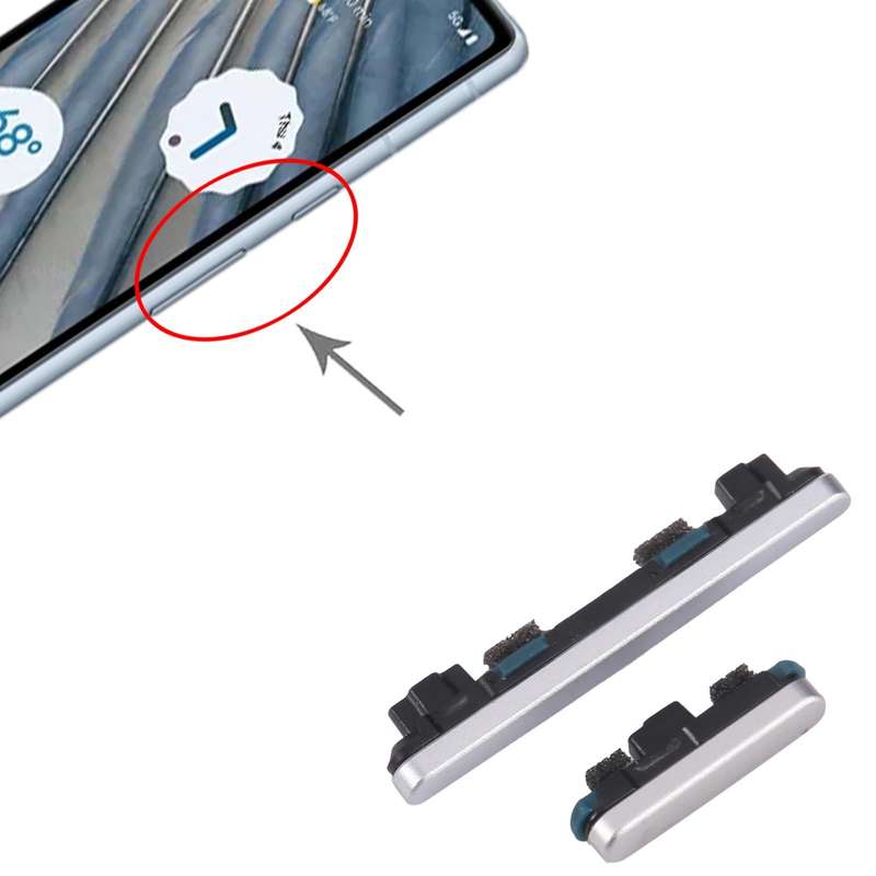 For Google Pixel 7A Power Button + Volume Control Button (Silver)