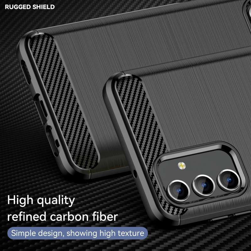 For Samsung Galaxy A04s Brushed Texture Carbon Fiber TPU Case(Black)