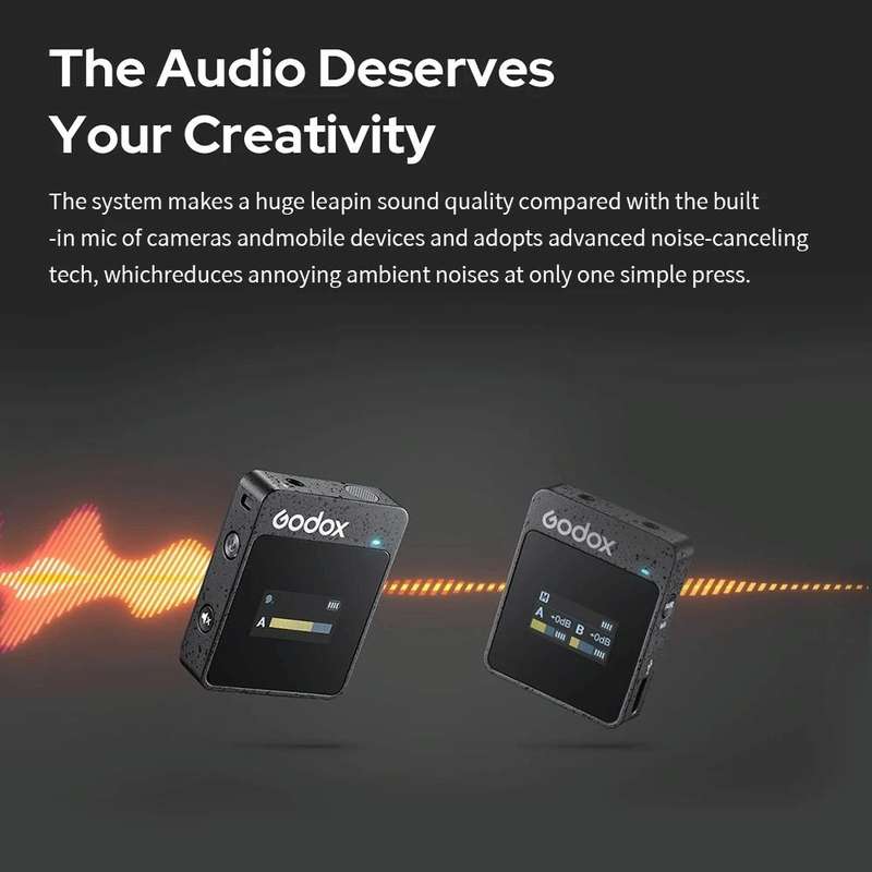 Godox MoveLink II M2 Wireless Lavalier Microphone System with 2 Transmitters and 1 Receiver for D...