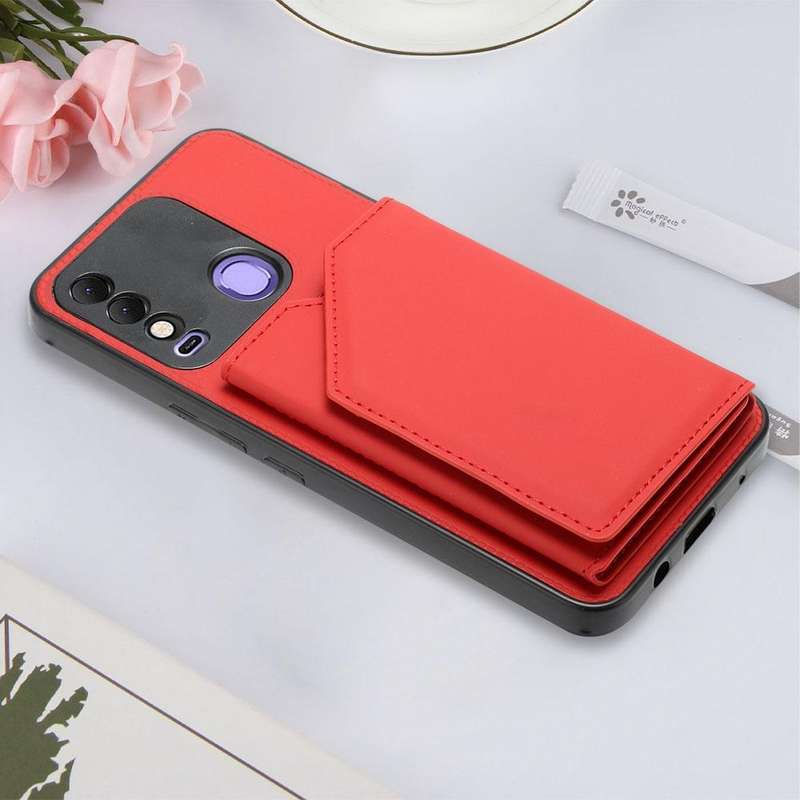For Tecno Spark 8 Skin Feel PU + TPU + PC Phone Case(Red)