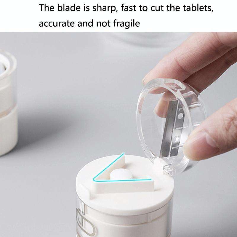 S0466 Medicine Cutter Tablet Grinding Cutter Medicine Dispensing Transparent Portable Storage Box...