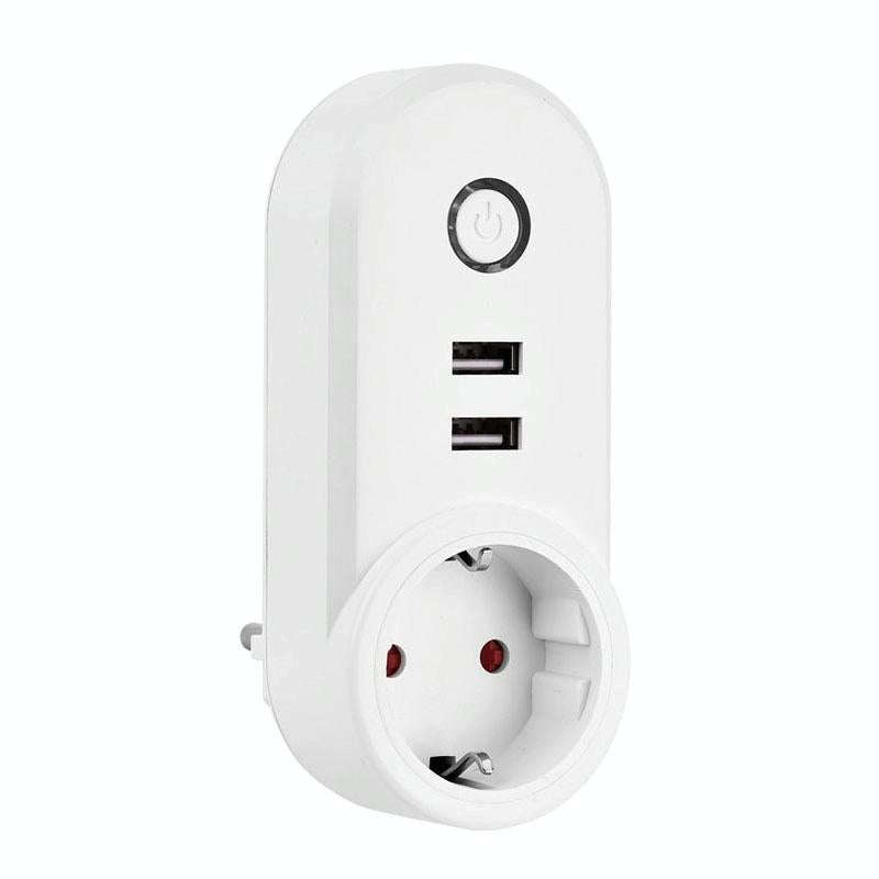 ZigBee 3.0 Dual USB Smart Socket Switch, EU Plug (White)