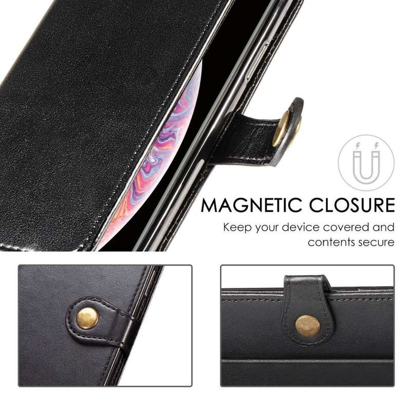 For Xiaomi Redmi 8 Retro Solid Color Leather Buckle Phone Case with Lanyard & Photo Frame & Card ...