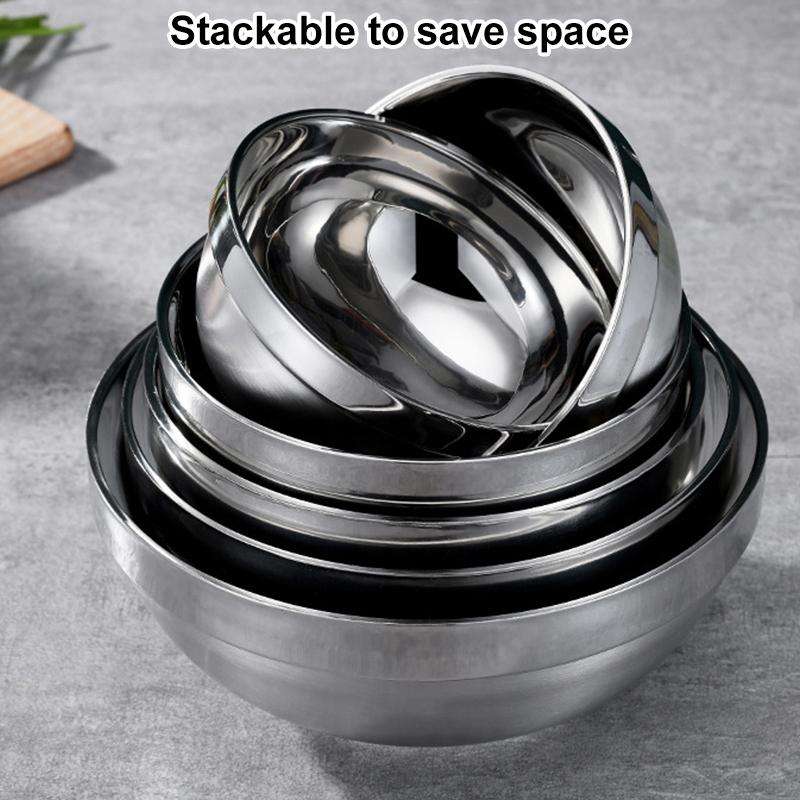 12cm 304 Stainless Steel Bowl Double Walled Insulated Bowl Anti-fall Lilium Bowl