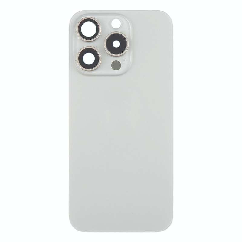 For iPhone 15 Pro Battery Back Cover with Camera Lens Cover + MagSafe Magnet(Titanium)