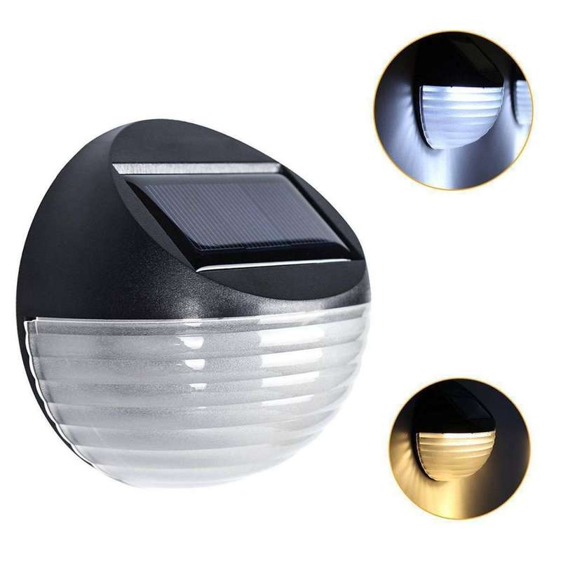 2 PCS Solar Power Light Sensor 6 Energy Saving Lamp LED Wall Light Outdoor Garden Fence Waterproo...