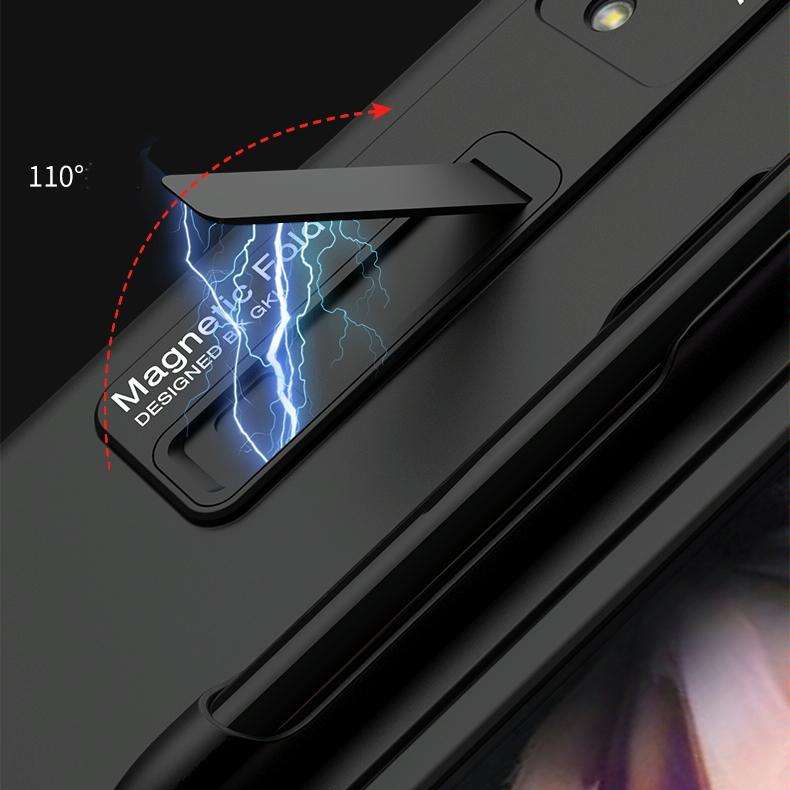 For Samsung Galaxy Z Fold3 5G GKK Ultra-thin PC Phone Flip Case with Holder & Pen Slot(Grey)