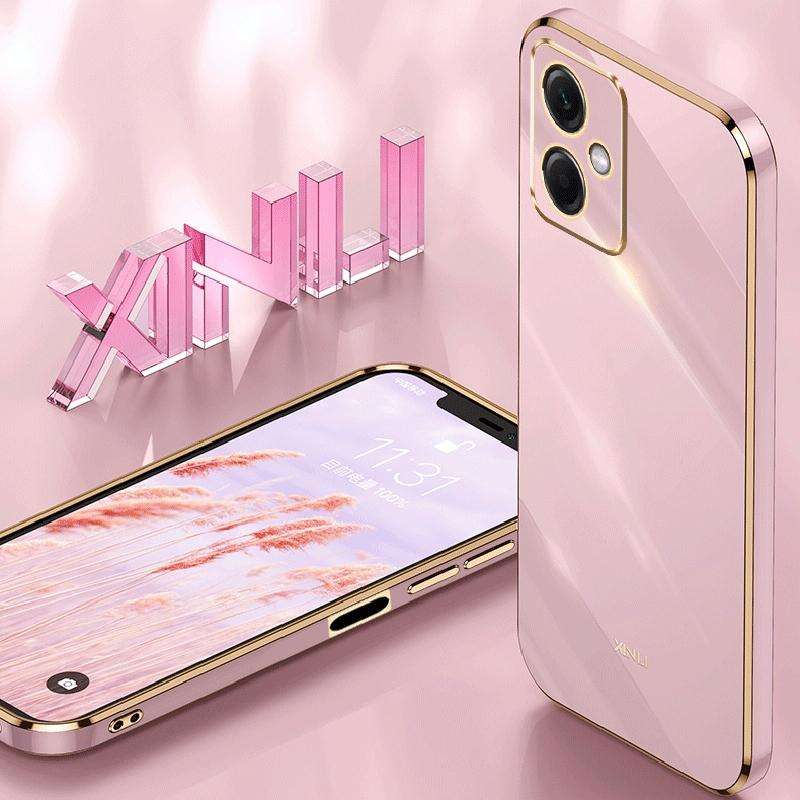 For Xiaomi Redmi Note 12 China XINLI Straight Edge 6D Electroplate TPU Phone Case(Pink)