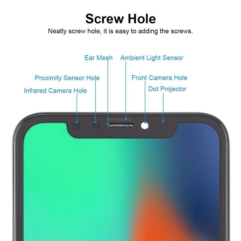 GX Hard OLED LCD Screen for iPhone X with Digitizer Full Assembly (Black)