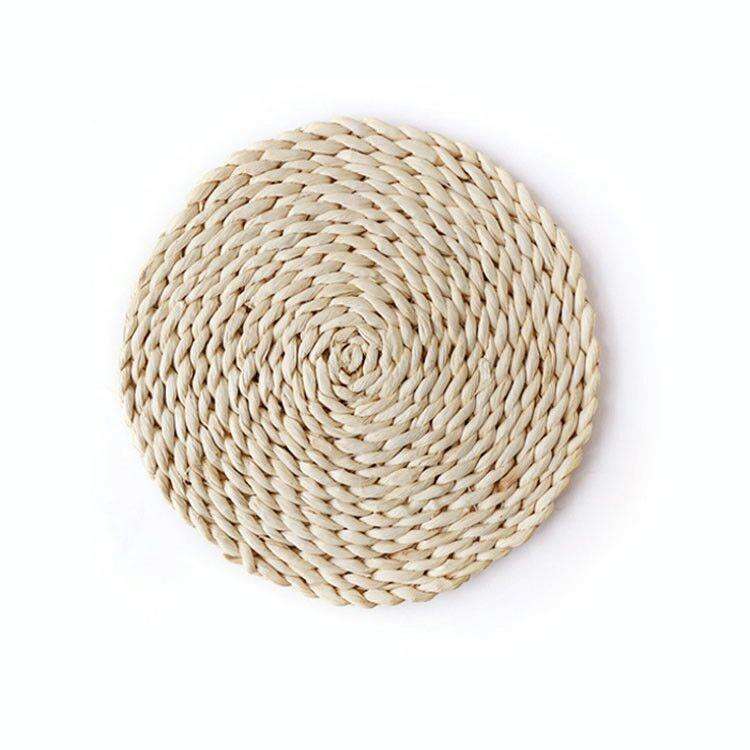 2 PCS Non-slip Natural Corn Woven Thickening Insulated Tea Mat Table Heat-resistant Casserole Mat...