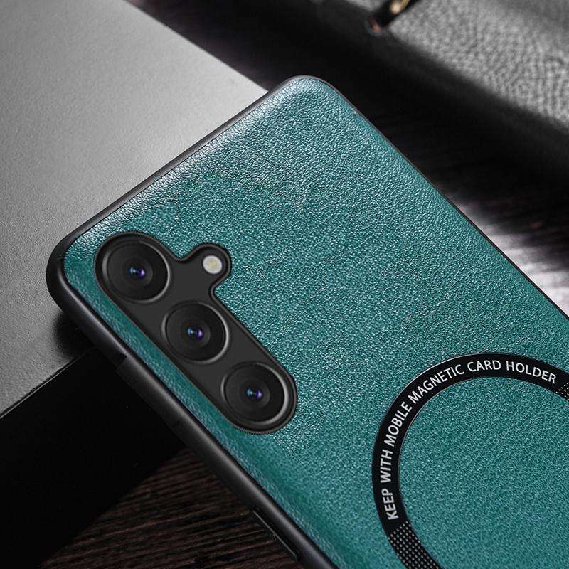 For Samsung Galaxy S23 FE 5G MagSafe Magnetic PU Phone Case(Black)