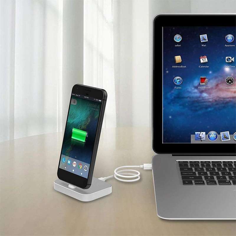 USB-C / Type-C Aluminum Alloy Desktop Station Dock Charger(Grey)
