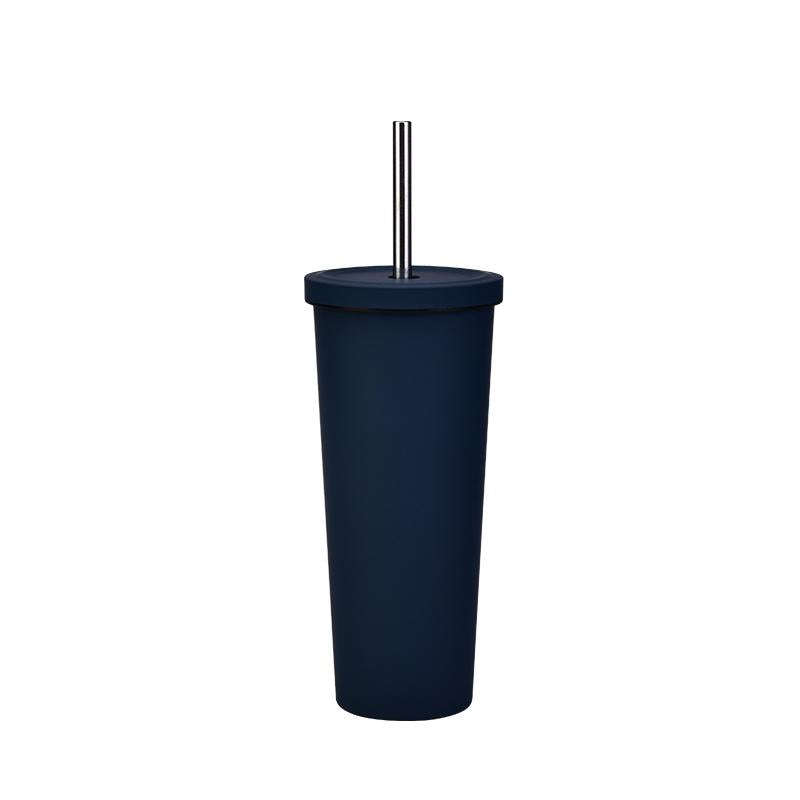 700ml Large Capacity Double Stainless Steel Straw Cup Vacuum Outdoor 304 Insulation Cup Car Water...