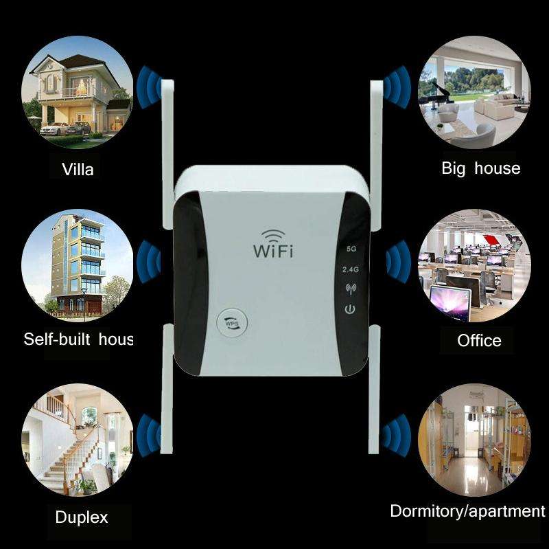 KP1200 1200Mbps Dual Band 5G WIFI Amplifier Wireless Signal Repeater, Specification:UK Plug(White)