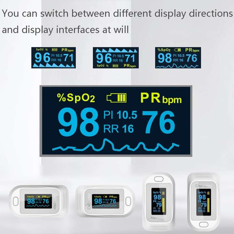 JZ-133R Finger Pulse Oximeter Finger-Type Blood Oxygen Saturation Monitor, Colour: White(English ...