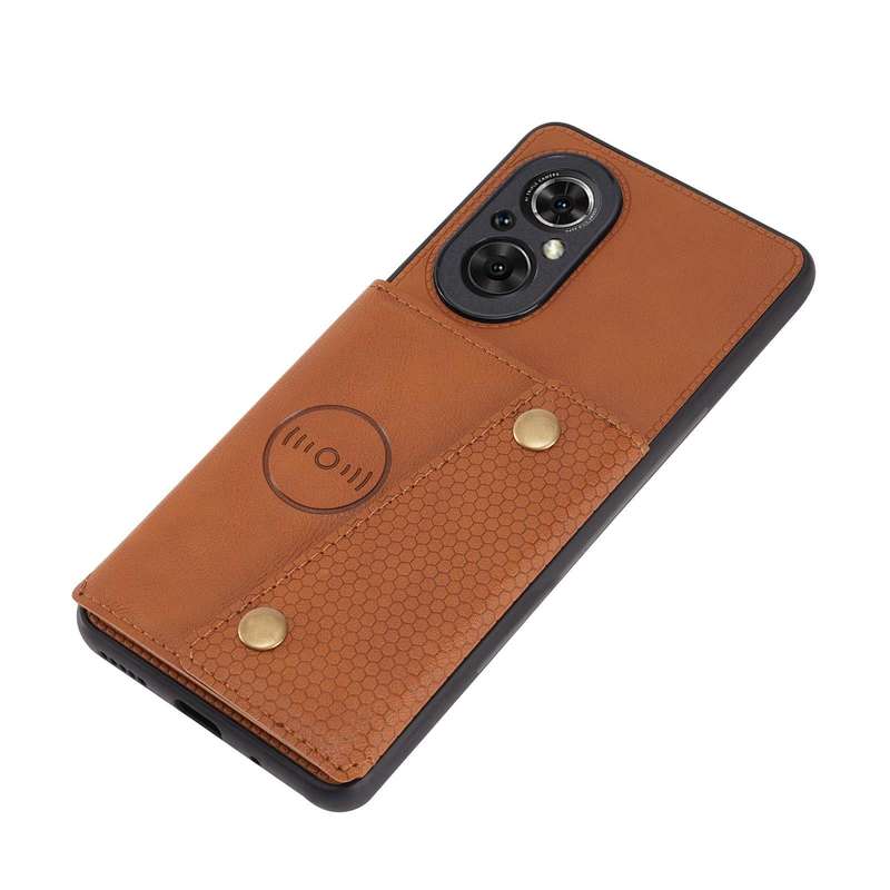For Huawei Nova 9 SE Double Buckle PU + TPU Shockproof Magnetic Phone Case(Brown)