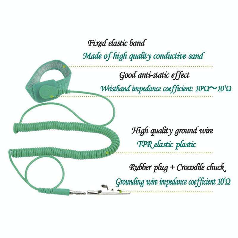 ProsKit AS-611 3m TPR Elastic Plastic Anti-Static Wired Wrist Strap